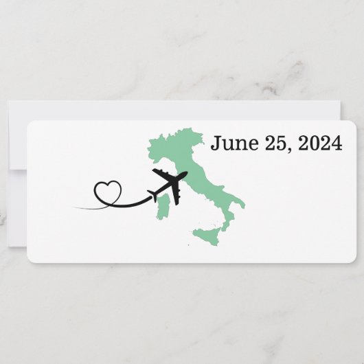 Boarding Pass for bruiloft in Rome, Italië Kaart (Achterkant)