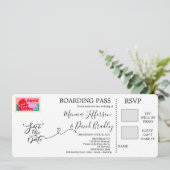 Boarding Pass for bruiloft in Rome, Italië Kaart (Staand voorkant)