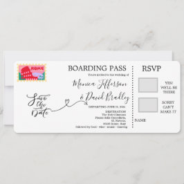 Boarding Pass for bruiloft in Rome, Italië Kaart