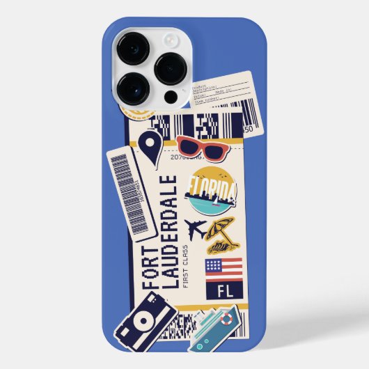 BOARDING PASS FORT LAUDERDALE FLORIDA USA iPhone HOESJE (Achterkant)