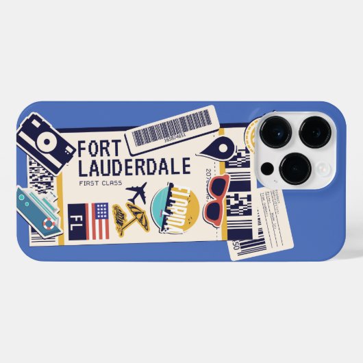 BOARDING PASS FORT LAUDERDALE FLORIDA USA iPhone HOESJE (Achterkant horizontaal)