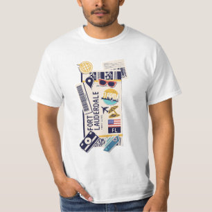 BOARDING PASS FORT LAUDERDALE FLORIDA USA T-SHIRT