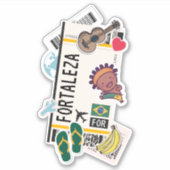 BOARDING PASS FORTALEZA BRAZILIL STICKER (Voorkant)