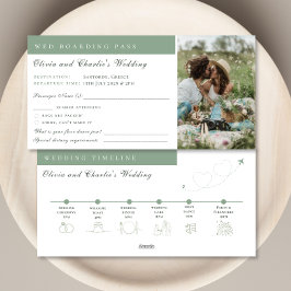 Boarding Pass foto bruiloft bestemming Feestdagenkaart