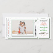 Boarding Pass Foto Sla de datum groen op Save The Date (Voorkant)