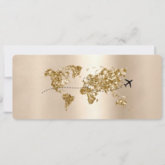 Boarding Pass Geïllustreerde Trouwtijdlijn RSVP Kaart (Achterkant)