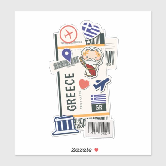 BOARDING PASS GRIEKENLAND STICKER (Vel)
