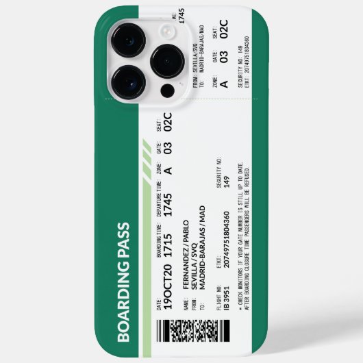 Boarding Pass - Groen Case-Mate iPhone Case (Achterkant)