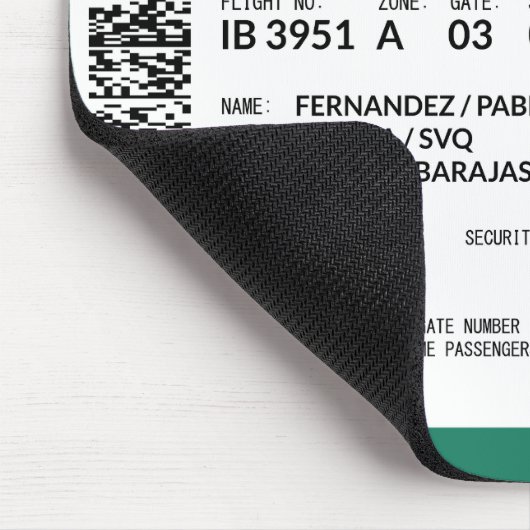 Boarding Pass - Groen Muismat (Hoek)