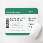 Boarding Pass - Groen Muismat (Met muis)