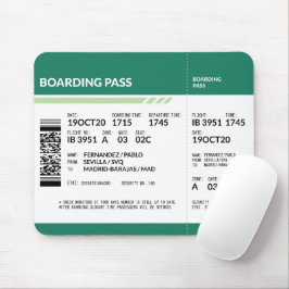 Boarding Pass - Groen Muismat