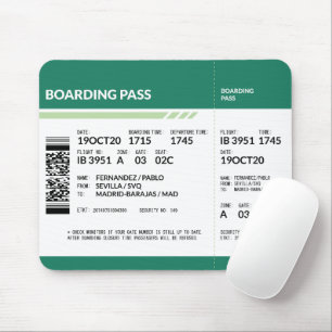 Boarding Pass - Groen Muismat