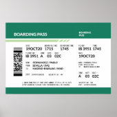 Boarding Pass - Groen Poster (Voorkant)