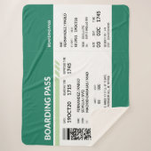 Boarding Pass - Groen Sherpa Deken (Voorkant)