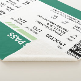 Boarding Pass - Groen Sherpa Deken