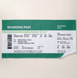 Boarding Pass - Groen Strandlaken
