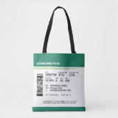 Boarding Pass - Groen Tote Bag (Voorkant)