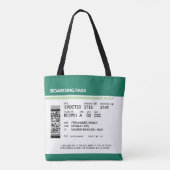 Boarding Pass - Groen Tote Bag (Achterkant)