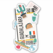 BOARDING PASS GUADALAJARA MEXICO STICKER (Voorkant)