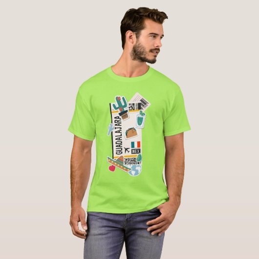 BOARDING PASS GUADALAJARA MEXICO T-SHIRT (Voorkant volledig)