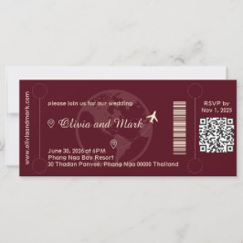 Boarding Pass huwelijksuitnodiging – Bourgondië & 