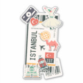 BOARDING PASS ISTANBUL TURKEY STICKER (Voorkant)
