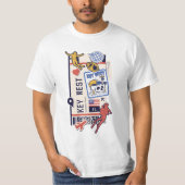 BOARDING PASS KEY WEST FLORIDA USA T-SHIRT (Voorkant)