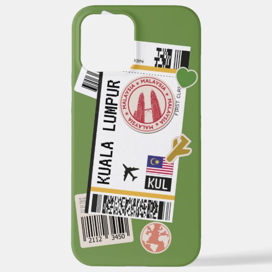 BOARDING PASS KUALA LUMPUR MALAYSIA iPhone HOESJE (Achterkant)