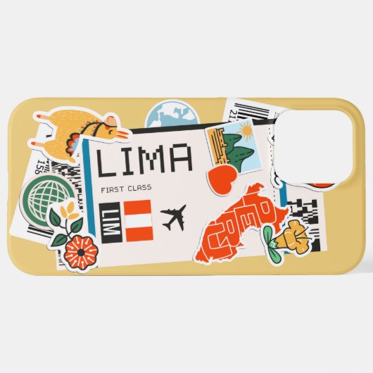 BOARDING PASS LIMA PERU iPhone CASE iPhone Hoesje (Achterkant horizontaal)