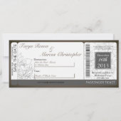 Boarding Pass Linen Wedding Invitation Autumn Kaart (Voorkant)