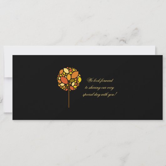Boarding Pass Linen Wedding Invitation Autumn Kaart (Achterkant)