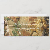 Boarding Pass Linen Wedding Invitation Hunters Cam Kaart (Achterkant)