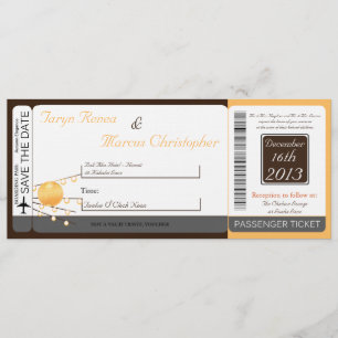 Boarding Pass Linen Wedding Invitation Paper Lante Kaart