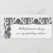 Boarding Pass Linnen bruiloft uitnodiging Damask B (Achterkant)