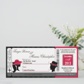 Boarding Pass Linnen bruiloft uitnodiging Formele  (Staand voorkant)