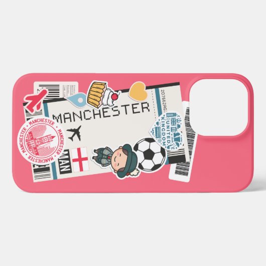 BOARDING PASS MANCHESTER, ENGLAND iPhone CASE Hoesje (Achterkant horizontaal)