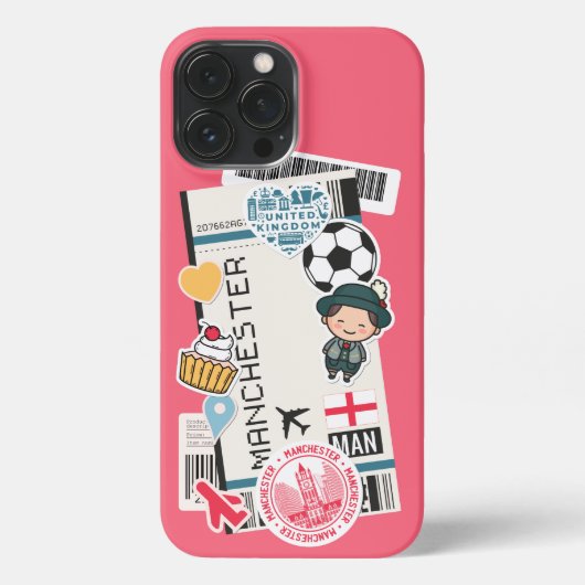 BOARDING PASS MANCHESTER, ENGLAND iPhone CASE iPhone Hoesje (Achterkant)