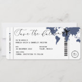 Boarding Pass Marine Blue Kaart Reizen Save the Da (Voorkant)