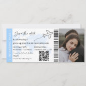Boarding pass Minimalist bewaart het datumticket Save The Date (Voorkant)