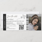 Boarding pass Minimalist bewaart het datumticket Save The Date (Voorkant)