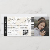 Boarding pass Minimalist bewaart het datumticket Save The Date (Voorkant)