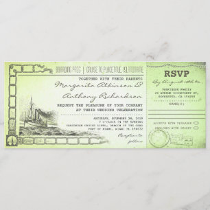 Boarding Pass nautische bruiloft uitnodigingen tic
