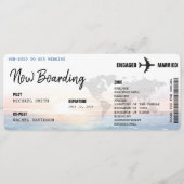 Boarding Pass Ocean Sunset Destination Wedding Programmakaart (Voorkant)