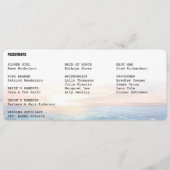 Boarding Pass Ocean Sunset Destination Wedding Programmakaart (Achterkant)