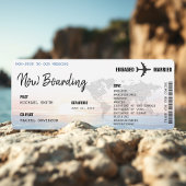 Boarding Pass Ocean Sunset Destination Wedding Programmakaart