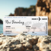 Boarding Pass Ocean Sunset Destination Wedding Save The Date