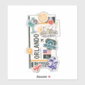BOARDING PASS ORLANDO FLORIDA VERENIGDE STATEN STICKER (Vel)