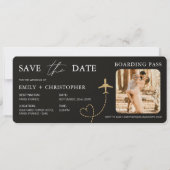 Boarding Pass Plane Ticket Save The Date (Voorkant)