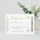 Boarding Pass Plane Ticket Travel Theme Party RSVP (Staand voorkant)