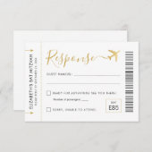 Boarding Pass Plane Ticket Travel Theme Party RSVP (Voorkant / Achterkant)